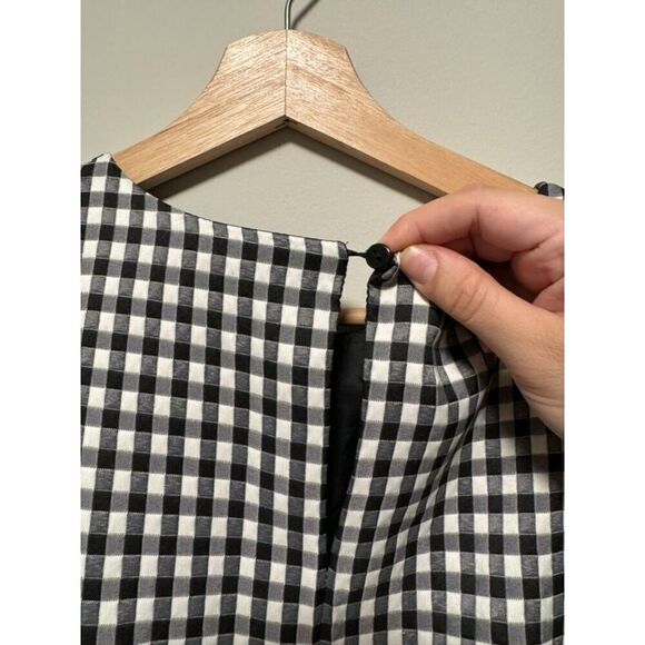 Zara Basic Spring Summer Dress Gingham Cap Sleeve Fit & Flare Size M - Picture 11 of 14
